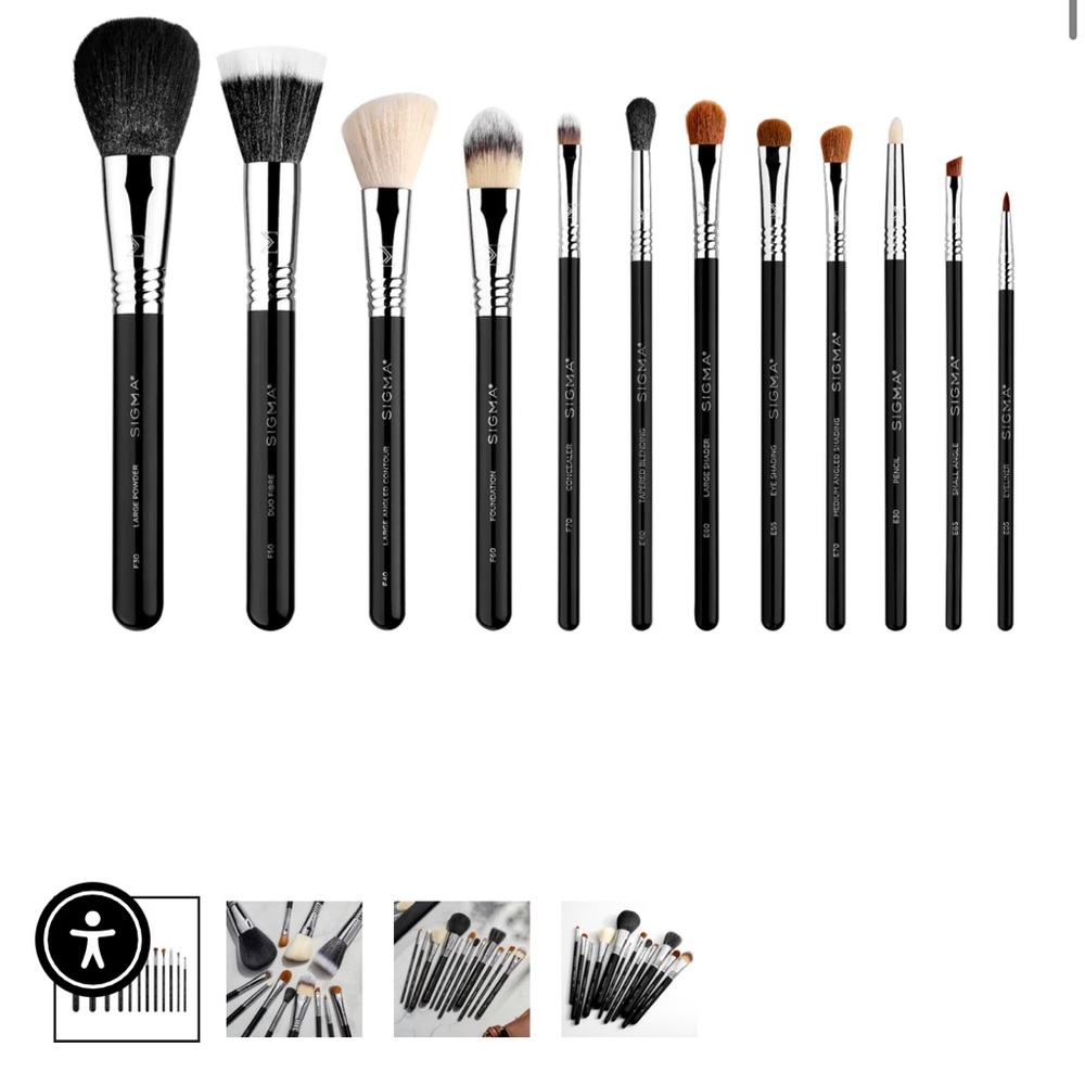 Sigma essential brush set 12 classic face + eye brushes